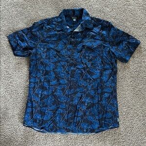 Men's Blue Floral Short Sleeve Shirt